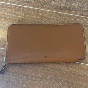 Hermes Silk Wallet in Gold Epsom Leather